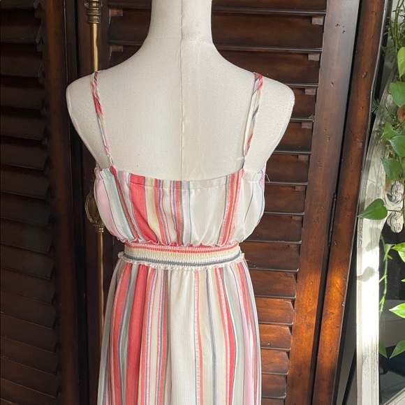 BB Dakota Luciana Stripe Striped Maxi Dress in Red and White Small - Picture 6 of 7